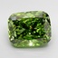5.01 Ct. Fancy Vivid  Green Cushion Lab Grown Diamond