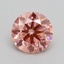 1.71 Ct. Fancy Vivid Pink Round Lab Grown Diamond