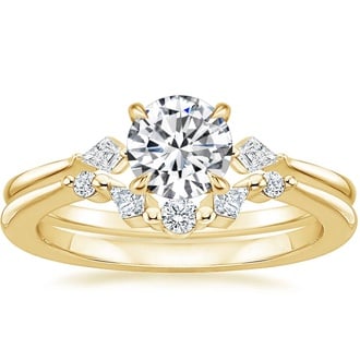 18K Yellow Gold Cometa Diamond Bridal Set