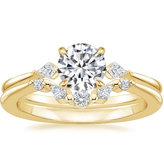 18K Yellow Gold Cometa Diamond Bridal Set