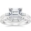 18K White Gold East West Tapered Baguette Diamond Ring with Tapered Baguette Diamond Ring