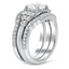 Contoured Pave Milgrain Diamond Bridal Set, smallside view