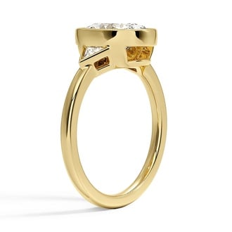 Custom Oval and Trillion Bezel Diamond Ring