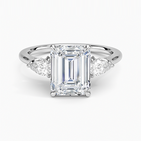 Platinum Petal Pear Three Stone Diamond Ring (1/2 ct. tw.)