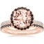 14KR Morganite Waverly Diamond Ring with Black Diamond Accents with Luxe Ballad Black Diamond Ring, smalltop view