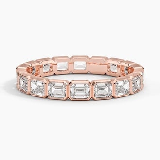 East-West Bezel Emerald Cut Eternity Lab Diamond Ring