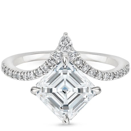 18K White Gold Nouveau Diamond Ring