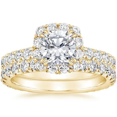18K Yellow Gold Luxe Sienna Halo Diamond Bridal Set (1 3/8 ct. tw.)