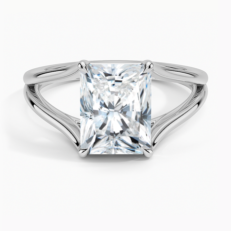 18K White Gold Tressa Split Shank Solitaire Ring