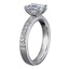 Asscher Diamond Ring with Bead-set Diamond Accents and Milgrain, smallside view