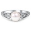 Custom Engraved Pearl and Diamond Ring