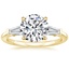 14K Yellow Gold Symphony Tapered Baguette Three Stone Diamond Ring (1/2 ct. tw.), smalltop view