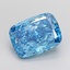 4.03 Ct. Fancy Vivid Blue Cushion Lab Grown Diamond
