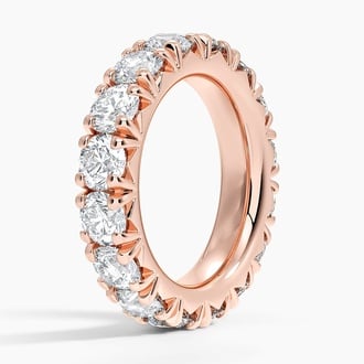 French Pavé Eternity Diamond Ring (5 ct. tw.) in 14K Rose Gold