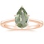 14K Rose Gold Elle Solitaire Ring, smalltop view