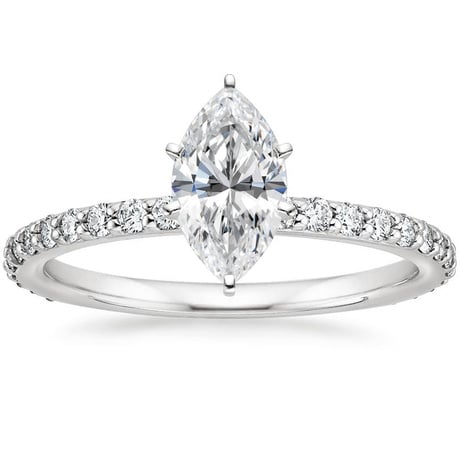 18K White Gold Luxe Petite Shared Prong Diamond Bridal Set (3/4 ct. tw.)