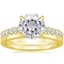 18KY Moissanite Sienna Diamond Ring (2/5 ct. tw.) with Petite Quattro Diamond Ring, smalltop view