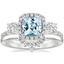 18K White Gold Three Stone Waverly Diamond Ring (3/4 ct. tw.) with Lunette Diamond Ring