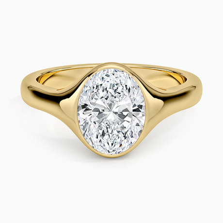 Bezel Solitaire Signet Ring