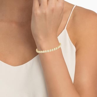 Heart-Shaped Lab Diamond Bezel Tennis Bracelet
