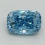 1.05 Ct. Fancy Vivid Blue Cushion Lab Grown Diamond