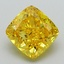 2.66 Ct. Fancy Vivid Yellow Cushion Lab Grown Diamond