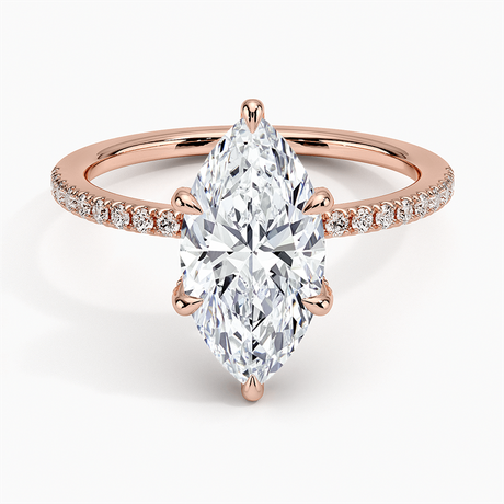 14K Rose Gold Viviana Half Coverage Diamond Ring
