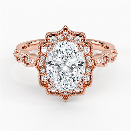 Vintage Halo Engagement Ring - Cadenza
