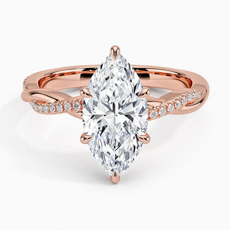 14K Rose Gold Petite Twisted Vine Diamond Ring (1/8 ct. tw.)
