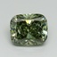 2.55 Ct. Fancy Vivid Green Cushion Lab Grown Diamond