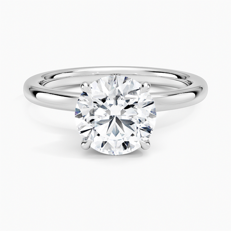 18K White Gold Secret Halo 2mm Diamond Ring