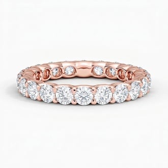 Low Profile Round Eternity Lab Diamond Ring (2 ct. tw.) in 14K Rose Gold