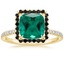 18K Yellow Gold Waverly Halo Diamond Ring with Black Diamond Accents, smalltop view