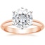 14K Rose Gold Classic Six-Prong Solitaire Ring, smalltop view