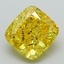 2.87 Ct. Fancy Vivid Yellow Cushion Lab Grown Diamond
