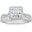 Platinum Luxe Willow Halo Diamond Ring (1/2 ct. tw.) with Winding Willow Diamond Ring (1/8 ct. tw.)