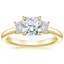 18K Yellow Gold Petite Rhiannon Three Stone Diamond Ring (1/4 ct. tw.), smalltop view