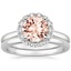 18KW Morganite Lotus Flower Diamond Bridal Set (1/4 ct. tw.), smalltop view