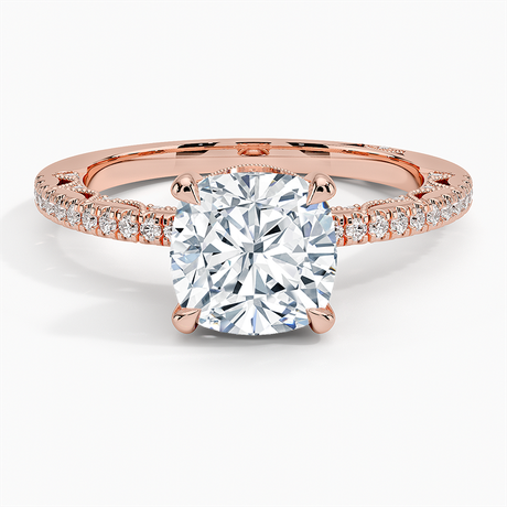 18K Rose Gold Tacori Lunetta Crescent Diamond Ring