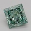 3.07 Ct. Fancy Vivid Green Princess Lab Grown Diamond
