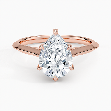14K Rose Gold Piper Knife Edge Solitaire Ring