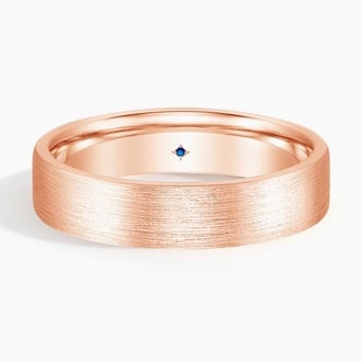 Hidden Lotus Sapphire 5mm Wedding Ring in 14K Rose Gold