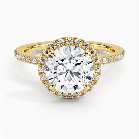 18K Yellow Gold Waverly Hidden Halo Diamond Ring