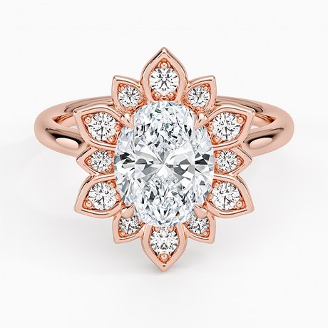 14K Rose Gold Fiore Halo Diamond Ring (1/4 ct. tw.)