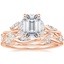 14K Rose Gold Secret Garden Diamond Ring (1/2 ct. tw.) with Winding Willow Diamond Ring (1/8 ct. tw.)