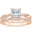 14K Rose Gold Petite Twisted Vine Diamond Ring (1/8 ct. tw.) with Petite Luxe Twisted Vine Diamond Ring (1/3 ct. tw.)