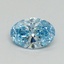 0.52 Ct. Fancy Vivid Blue Oval Lab Grown Diamond