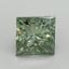 1.54 Ct. Fancy Vivid Green Princess Lab Grown Diamond