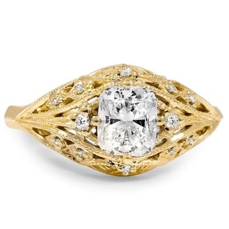 Custom Glamorous Art Deco Diamond Ring