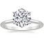 18K White Gold Six-Prong Petite Comfort Fit 1.5mm Solitaire Ring, smalltop view